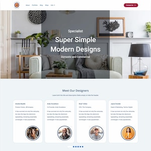 Designer Elementor Template for Interior Decorator Business Blogger Portfolio Entrepreneur eCommerce Blog | Plus a Free WordPress Theme