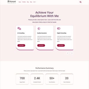 Coach Elementor Template for Entrepreneur Portfolio Lifestyle Trainer Feminine Lifecoach eCommerce Female Blog | Plus a Free WordPress Theme