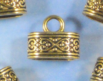 8 Oval End Caps Antique Tibetan Silver Tone Glue In Cap
