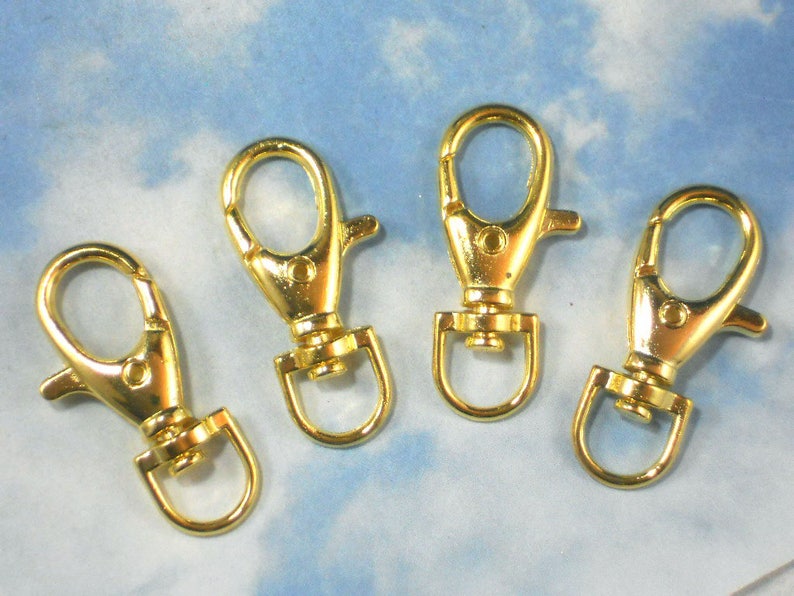 4 Large Gold Swivel Lobster Claw Clasps Steampunk 38mm Lanyard Etsy