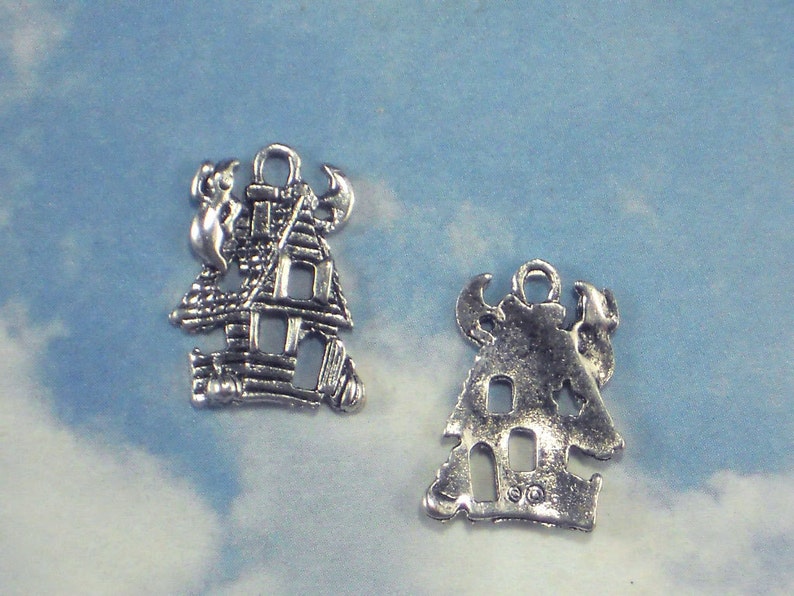 BuLK 50 Fun Haunted House Charms Antiqued Tibetan Silver Tone Halloween P1658 50 image 4