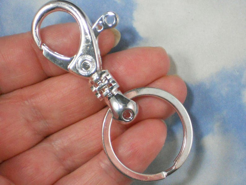 1 Key Ring Large Swivel Lobster Claw Clasp Silver Tone Etsy