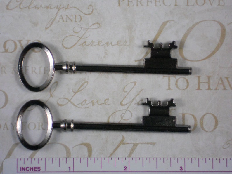 10 XL Skeleton Keys Gun Metal Black for Wedding Favors Big 79mm Long P1282 10 image 4