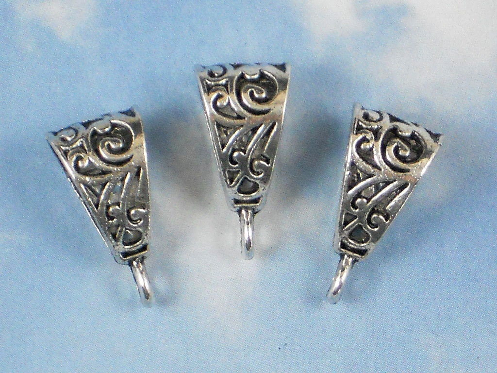 Silvertone Large Celtic Vine Cross Rope Charm Bead