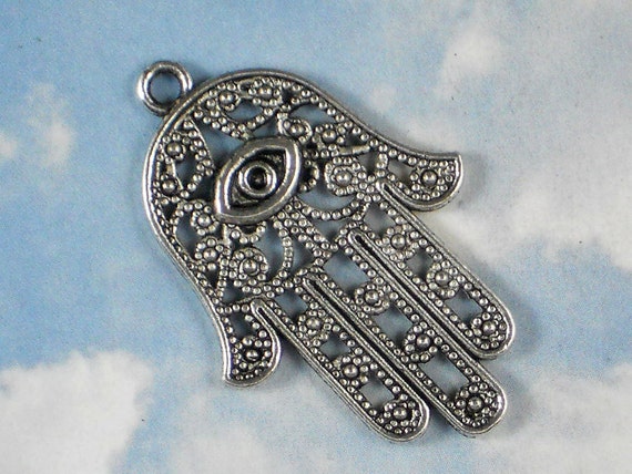 3 Big 42mm Hamsa Hand With EYE Pendant Tibetan Silver 42mm | Etsy