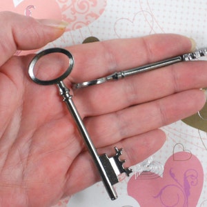 10 XL Skeleton Keys Gun Metal Black for Wedding Favors Big 79mm Long P1282 10 image 2