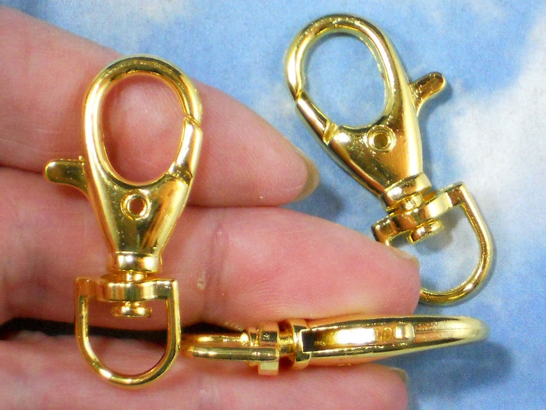 4 Large Gold Swivel Lobster Claw Clasps Steampunk 38mm Lanyard Etsy