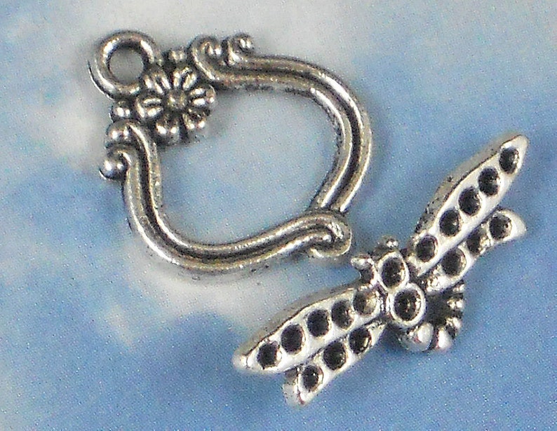 20 Sets Tibetan Silver Alloy Hook and Eye Clasps Wing Antique Closure Craft 25mm