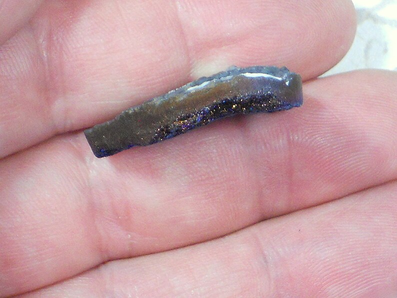 D2211 Blue Druzy Heart 35mm Crystal Drusy Cabochon Metallic Coated