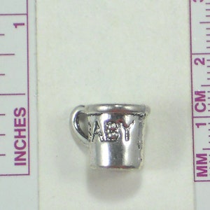 8 Cute Baby Cup Charms 3D Antiqued Silver Tone 2 sided 10mm x 14mm P1753 image 5