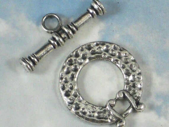5 x LARGE Decorative Toggle Clasp Bracelet Necklace ~ Tibetan Silver ~ 28mm