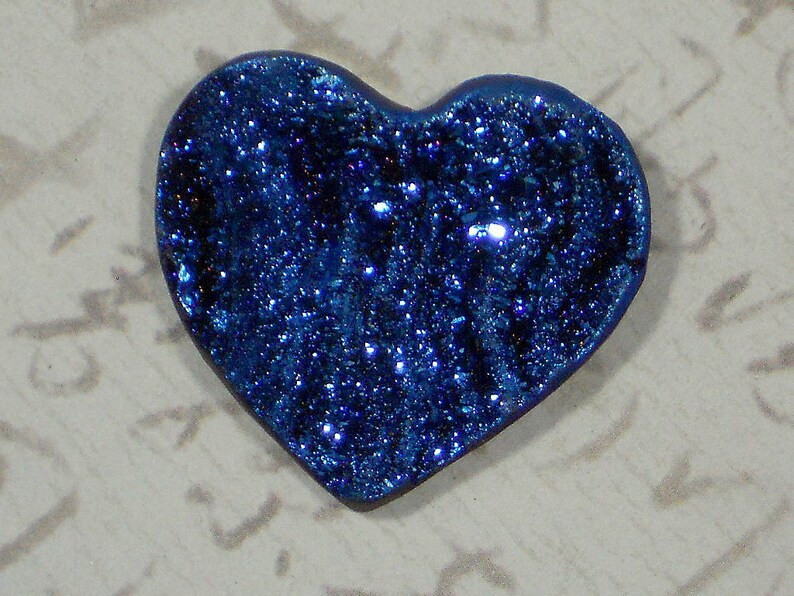D2211 Blue Druzy Heart 35mm Crystal Drusy Cabochon Metallic Coated