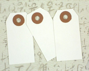 SALE 100 White Tags Card stock Luggage 3-1/4" x 1-5/8" Tag Size 2 Stamping Blanks (Tag2W -105)