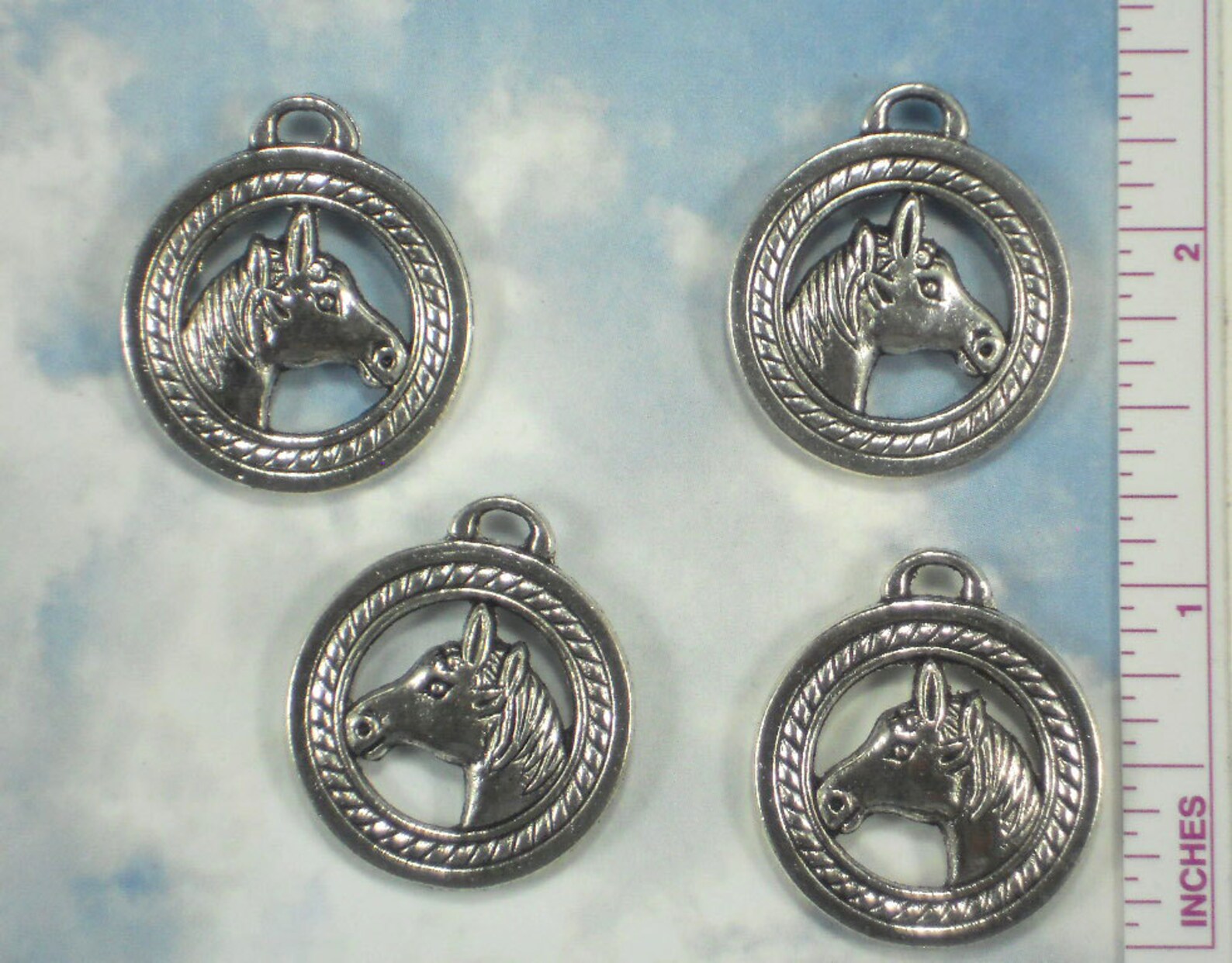 2 Horse Head Charms Winners Circle Tibetan Silver Tone Etsy