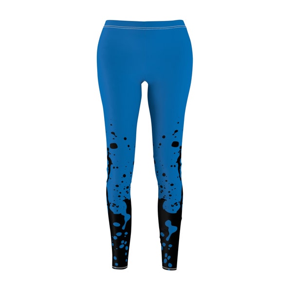 Paint Splash Blau Damen Cut & Sew Casual Leggings (AOP)