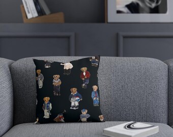 Polo Ralph Lauren Polo Bear Throw Pillow 18 x 18 Navy New clearance