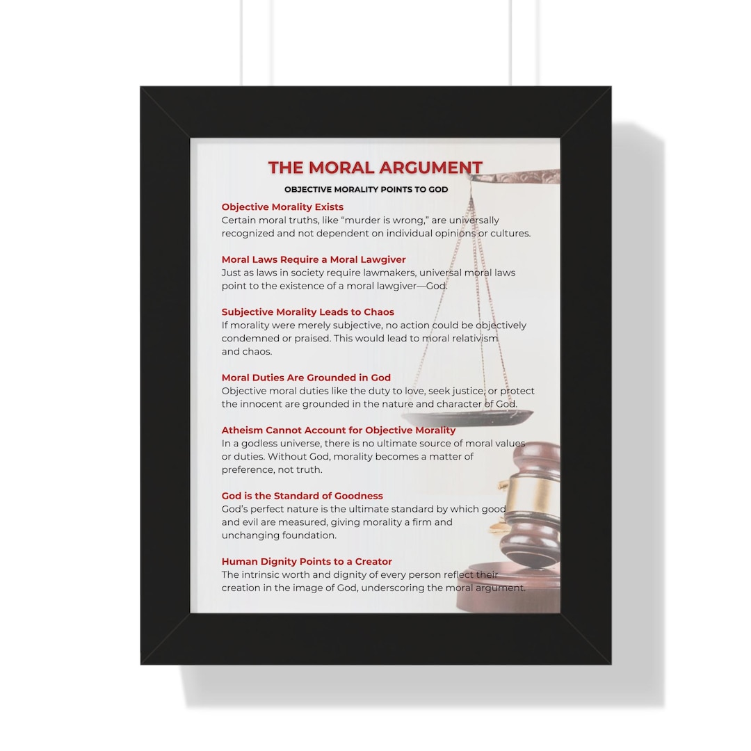Moral Argument Poster Objective Morality Points to God - Etsy
