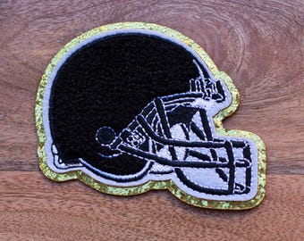 Football Game Day Iron On Patches, Helmet & Pennant Designs