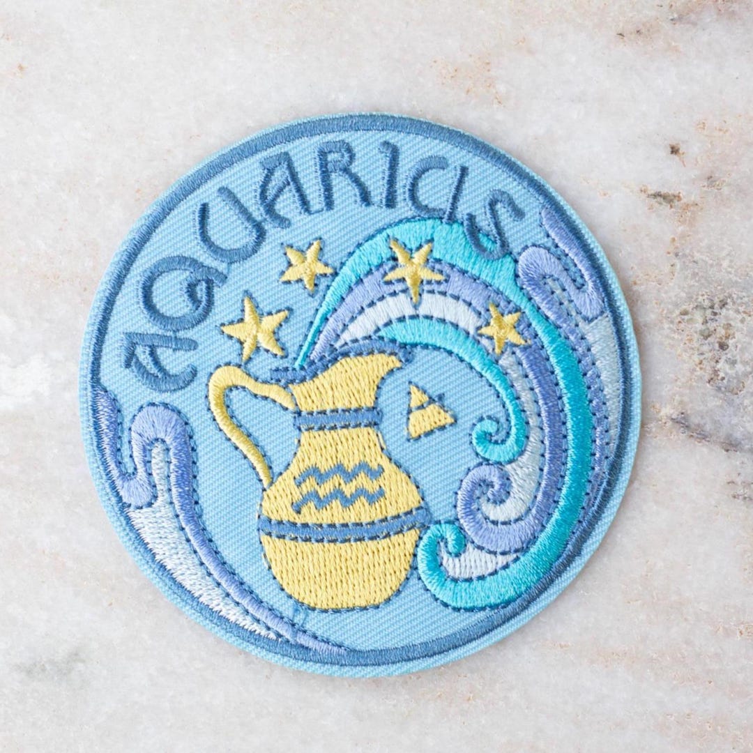 Aquarius Zodiac Astrology Iron on Patch - Etsy