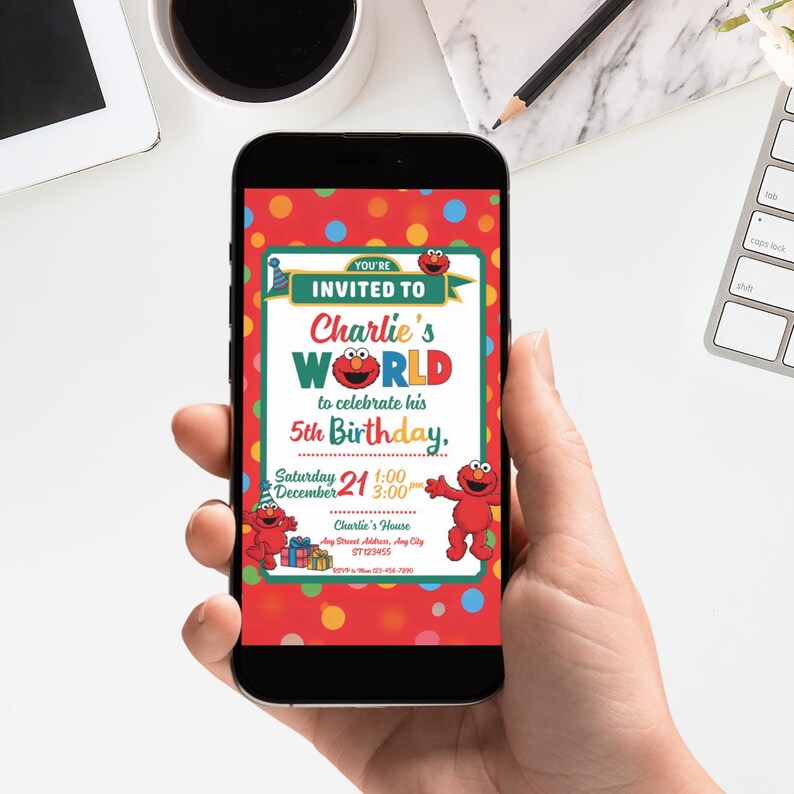 Editable Elmo Birthday Invitation, Sesame Street Editable Template ...