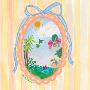 Impression d'art pour chambre de bébé / bébé garçon ou fille / illustration Dodo / gouache et acrylique / A6 A5 A4 A3 / cadeau nouveau-né / art mural animal / baby shower
