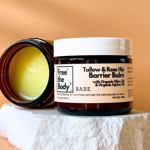 Bálsamo protector de sebo y rosa mosqueta con cera de abejas, lote pequeño, 2 oz