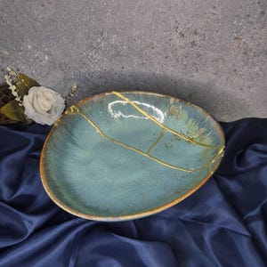Kintsugi Art Bowl: handgemaakt keramiek met goudreparatie - Wabi Sabi Decor