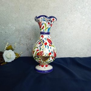 Handmade Kintsugi Floral Vase: Turkish Ceramic Wabi-Sabi Decor