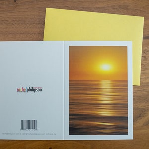 La Jolla California yellow sunset single note cards 3.5&quot;x5&quot;