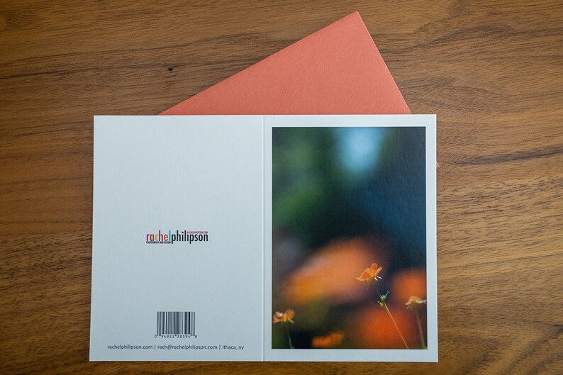 Orange flowers single note cards 3.5x5 image 1