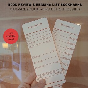 Book Review & Reading List Bookmark Set – Printable Book Club Companion