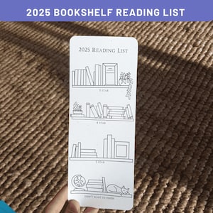 2025 Bookshelf Reading List Bookmark ~ Instant Download