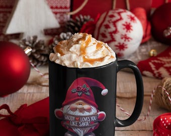 Gnome Christmas Mug, Funny Holiday Cup, Santa Lover Gift