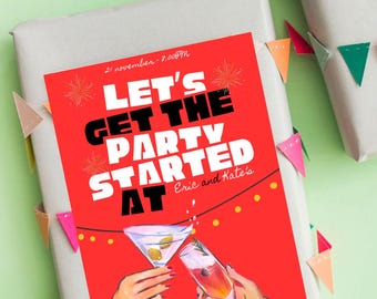 Diamo inizio alla festa -- invito PERSONALIZZATO DOWNLOAD digitale, invito di compleanno, invito per festa