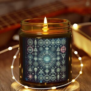 Candle, Scented Candles, Coconut Apricot (4oz, 9oz) Candle, Alien, UFO, Unique Home Decor, Meditation Candle, Gifts for UFO, Decor