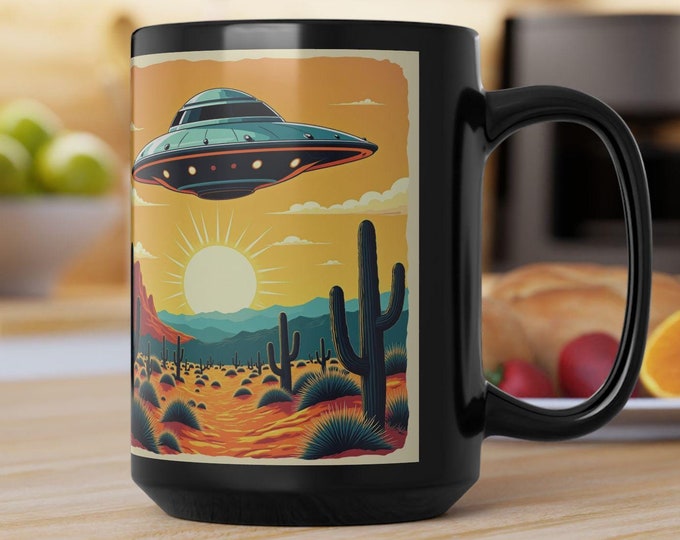 Roswell UFO 15oz Coffee Mug, Contact, UFO, Alien Abduction, coverup, conspiracy, x files, sci fi, flying saucer, Extraterrestrial, Space