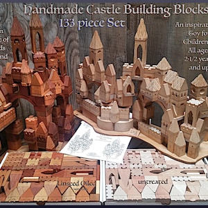133pc Castle Building Blocks   Hardwood   Handmade in the USA    for All Ages