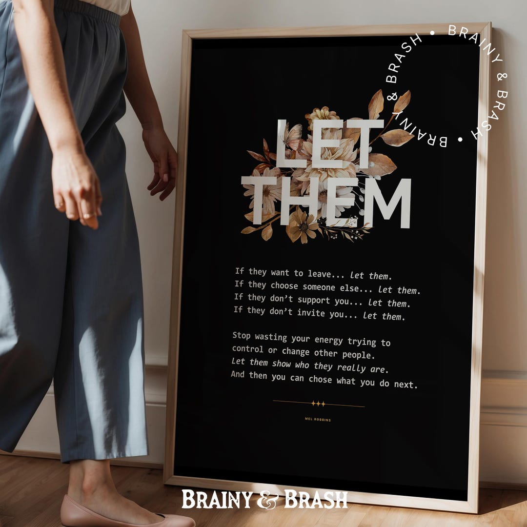 Let Them - Quote Poster, Mel Robbins Motivational Print, Minimalistic ...