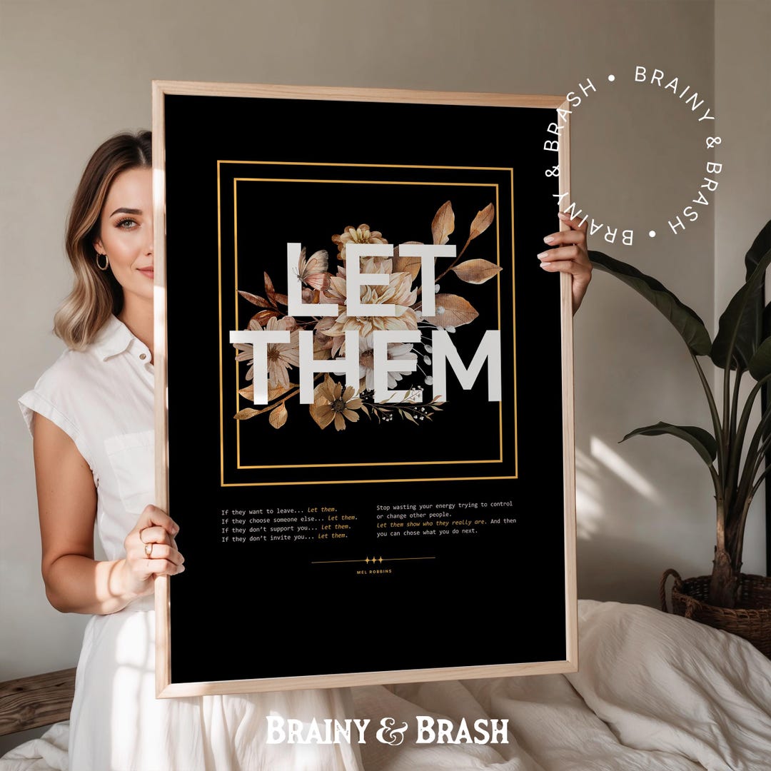 Let Them - Quote Poster, Mel Robbins Motivational Print, Minimalistic ...
