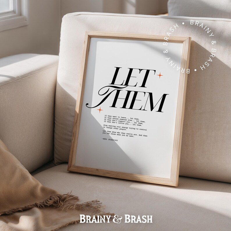 Let Them - Quote Poster, Mel Robbins Motivational Print, Minimalistic ...