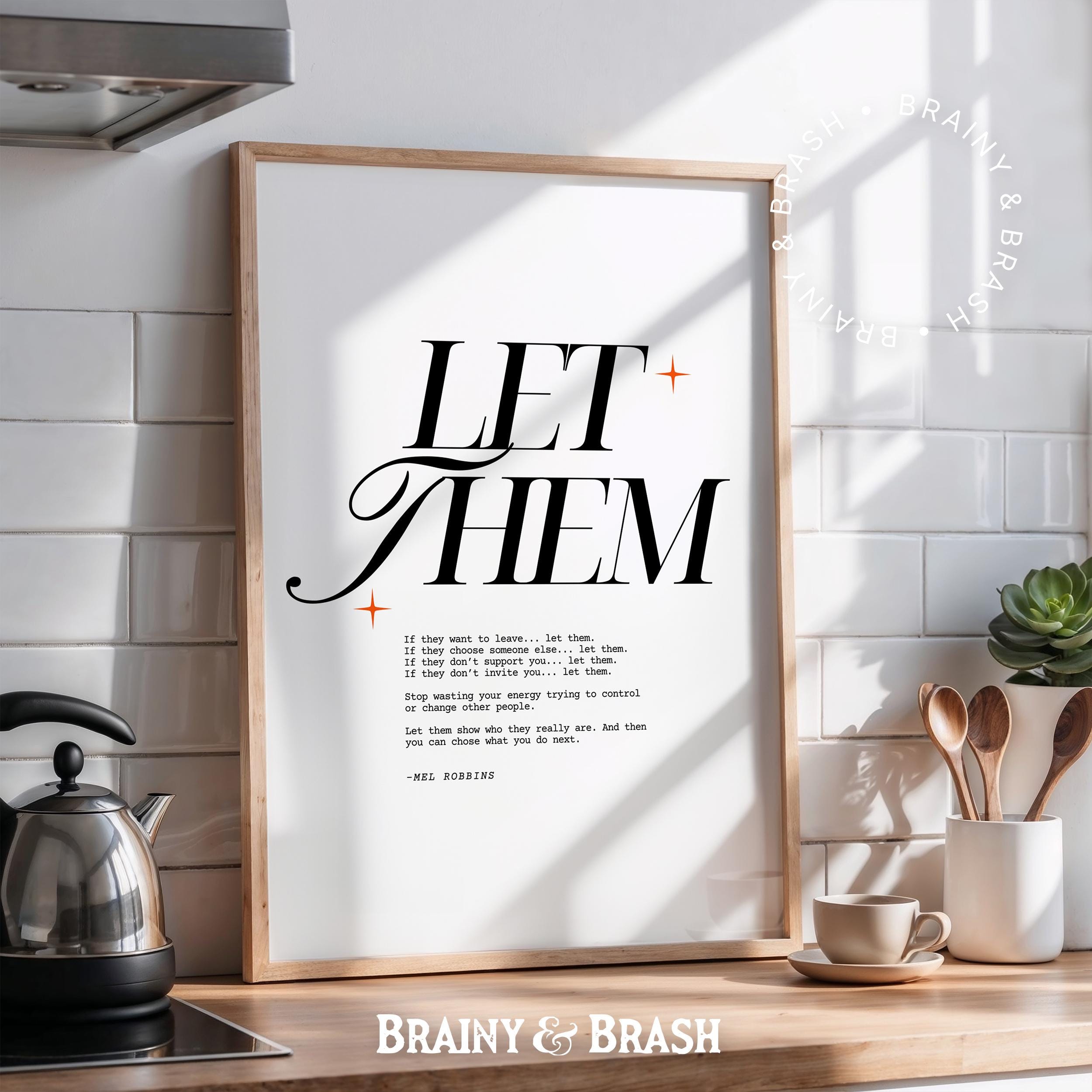 Let Them - Quote Poster, Mel Robbins Motivational Print, Minimalistic ...