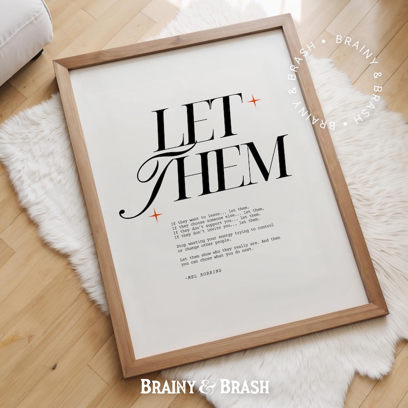 Let Them - Quote Poster, Mel Robbins Motivational Print, Minimalistic ...