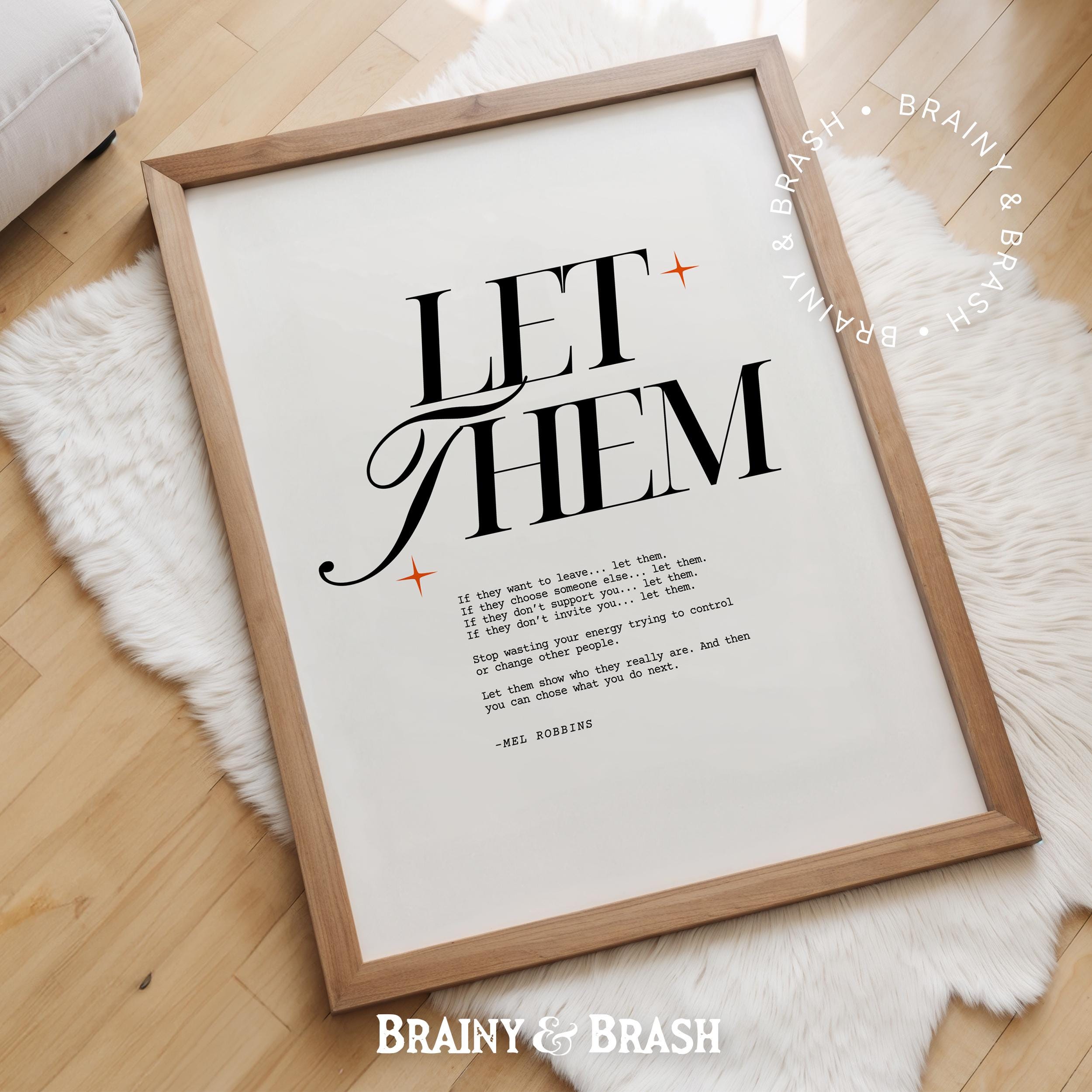Let Them - Quote Poster, Mel Robbins Motivational Print, Minimalistic ...