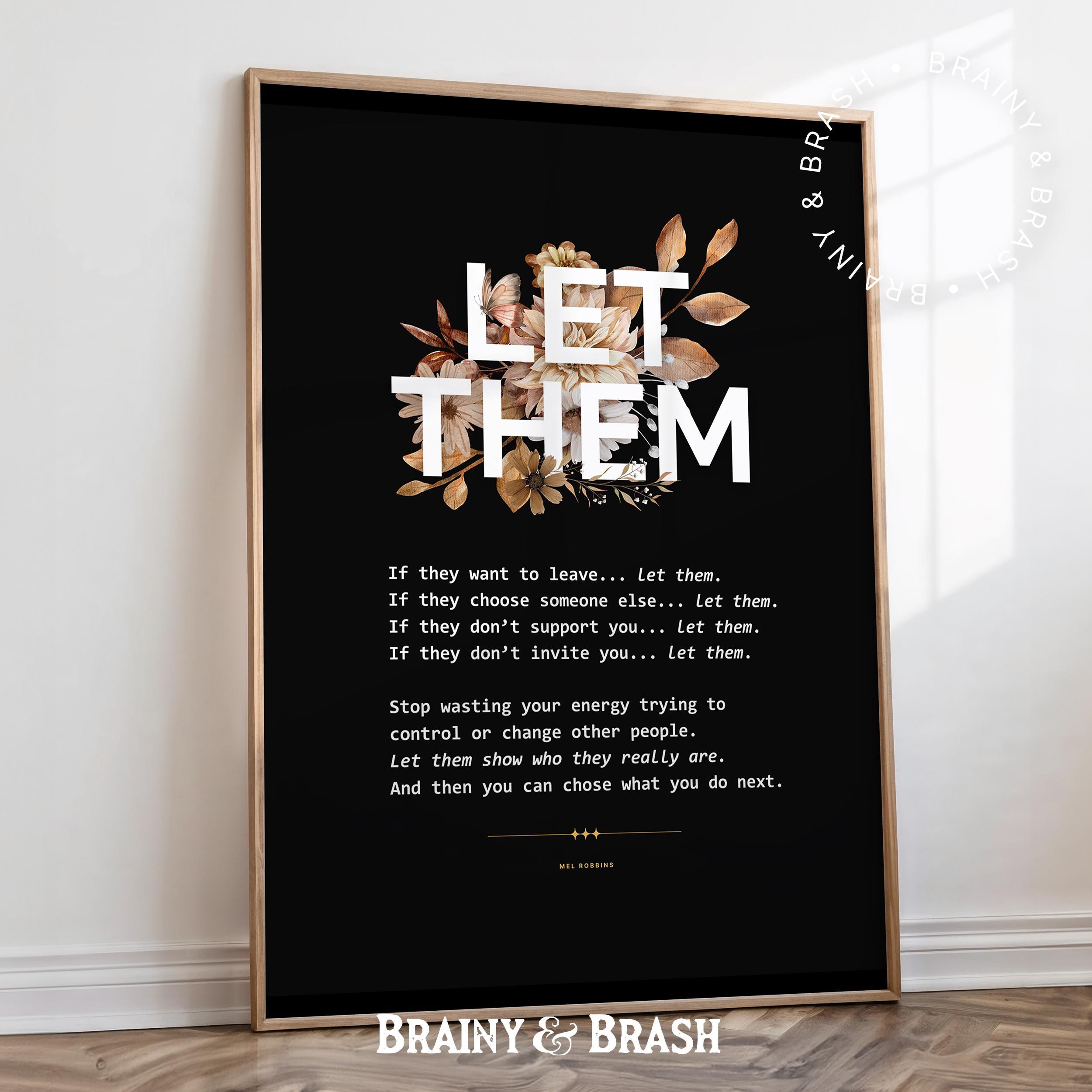 Let Them - Quote Poster, Mel Robbins Motivational Print, Minimalistic ...