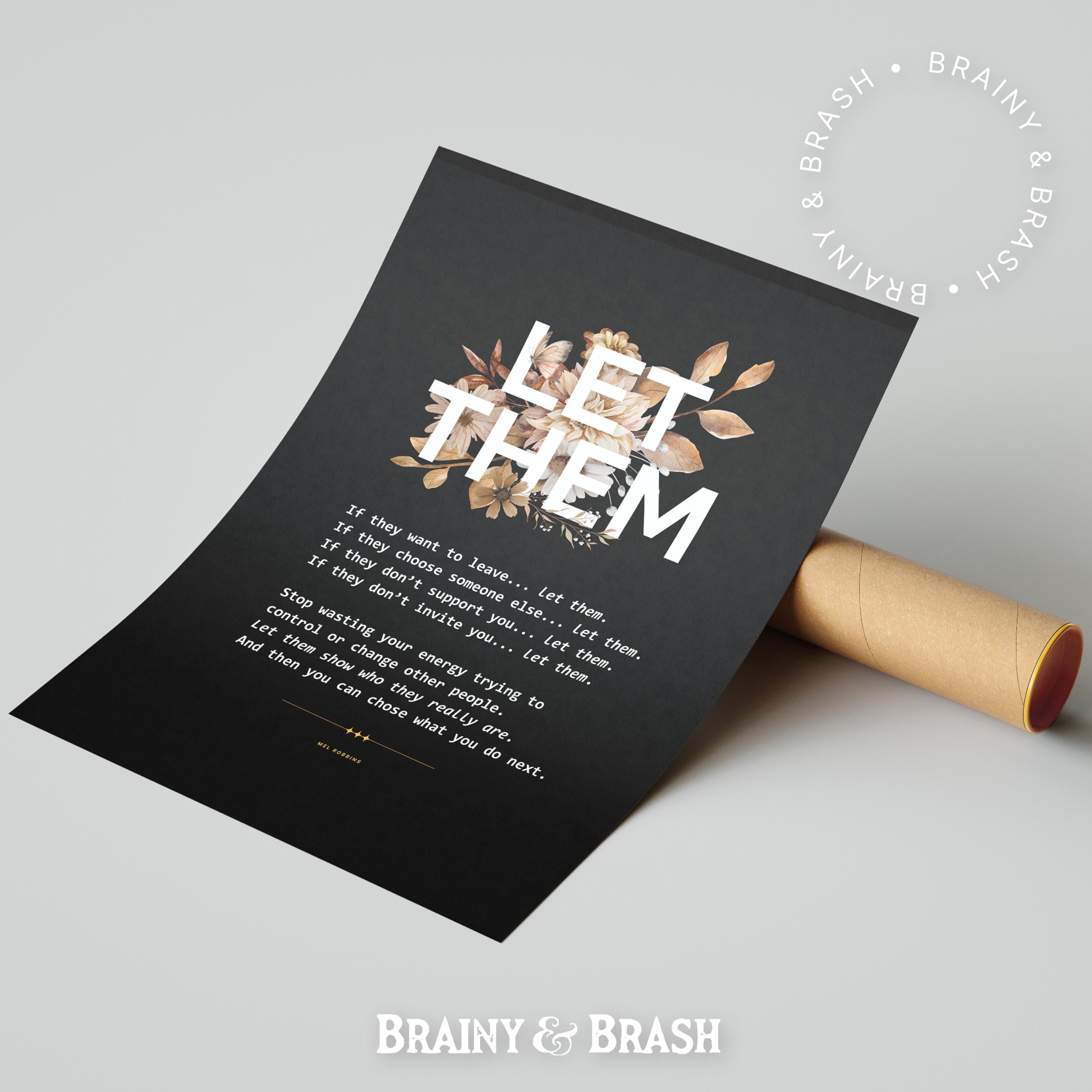Let Them - Quote Poster, Mel Robbins Motivational Print, Minimalistic ...