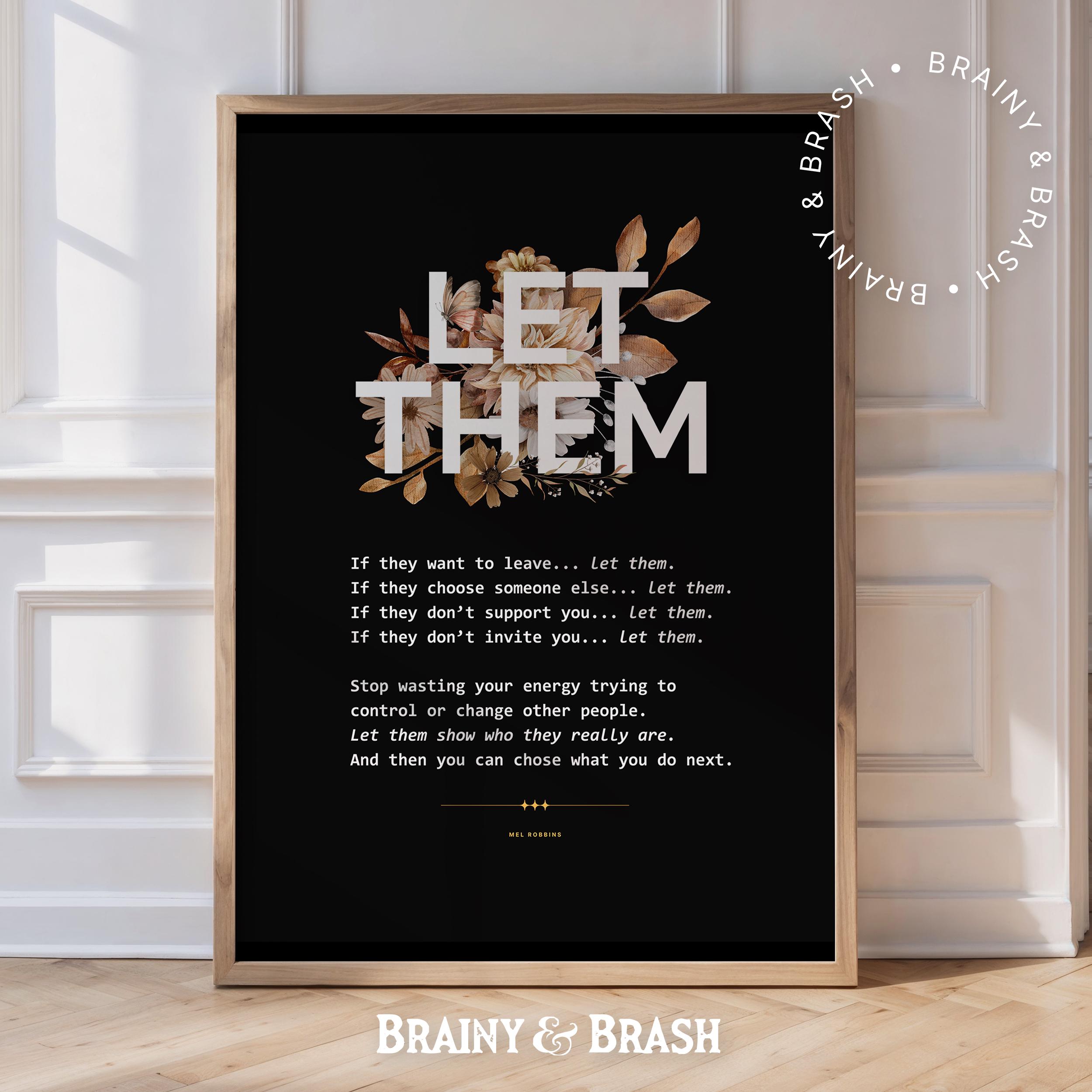Let Them - Quote Poster, Mel Robbins Motivational Print, Minimalistic ...