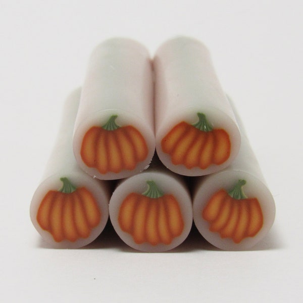 Pumpkin Cane, Raw Unbaked Polymer Clay, Orange Green Translucent, Handmade Craft Supplies, Bead Making, Plants & Nature, Autumn Fall Crafts