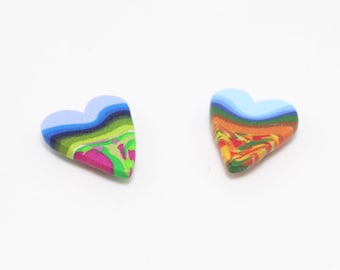 Hurricane Helene Relief - Spring/ Fall Heart Magnet - Limited Edition - Handmade Polymer Clay Decor - Blue Ridge Mountains - Asheville NC