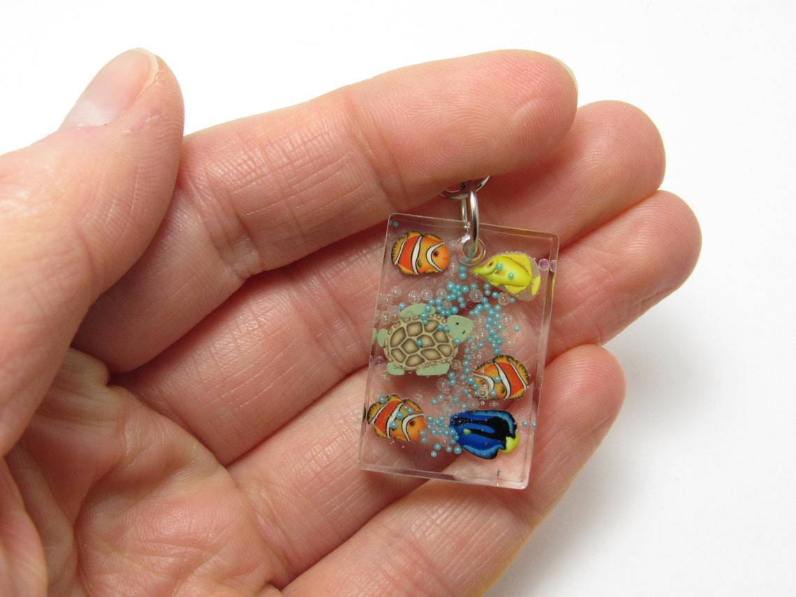 Aquarium Fish Keychain Sea Life Keyring Clear Resin & Etsy France