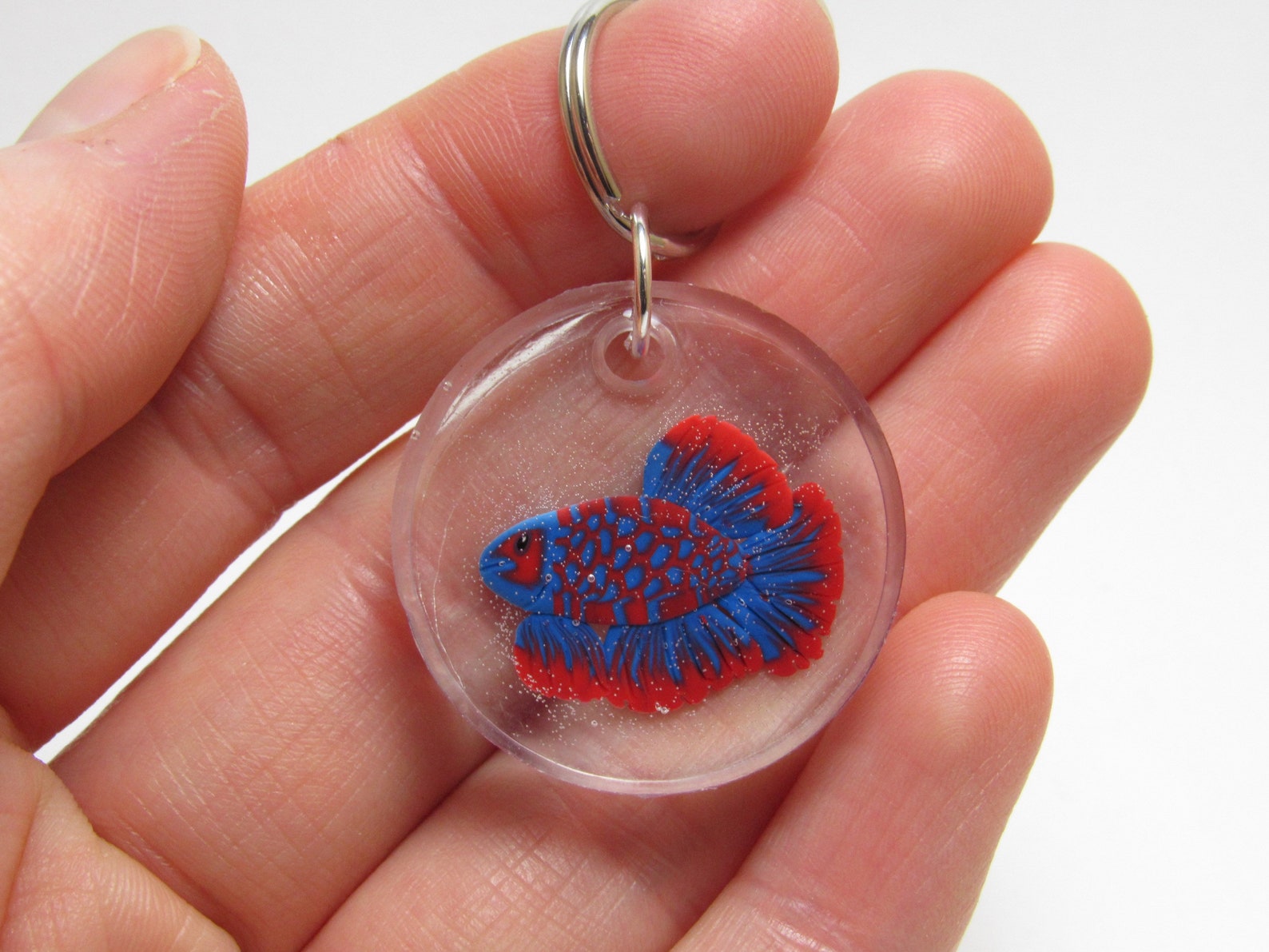 Golfish Keychain Betta Fish Keyring Fishbowl Key Fob Etsy